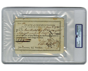 Oliver Wolcott, Jr. Settles Revolutionary War Finances for Connecticut! PSA Auto