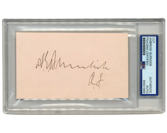 Civil War Union General Ambrose Burnside Signed Cut Autograph PSA Auto