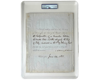 President Andrew Johnson Ratifies Agreement Btwn US & Italy for Consuls! PSA