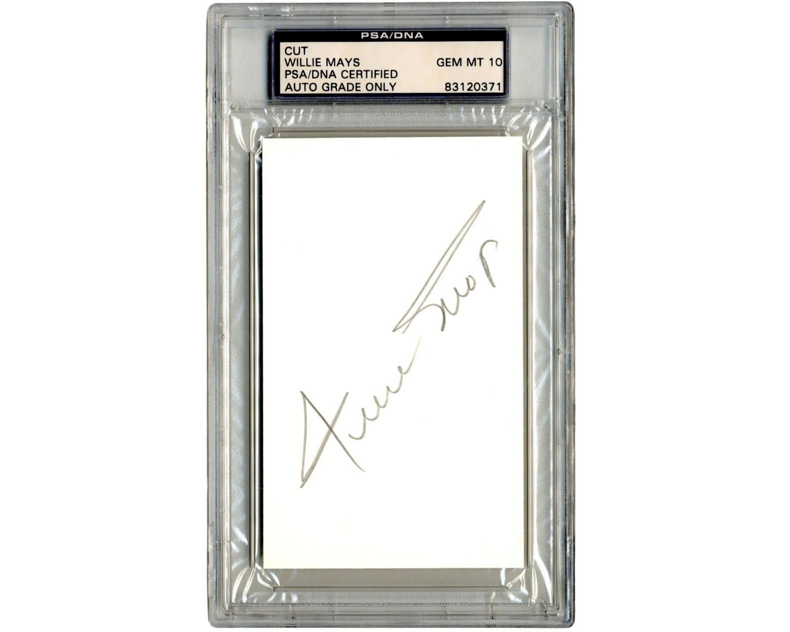 Willie Mays Signed Index Card PSA Gem Mint 10 Auto