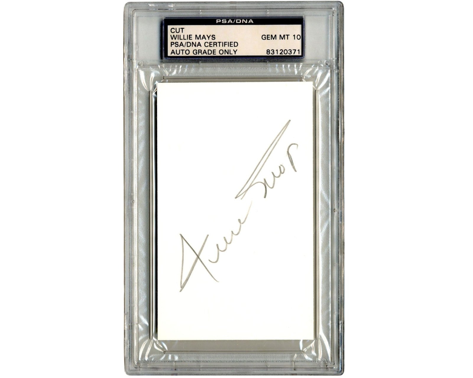 Willie Mays Signed Index Card PSA Gem Mint 10 Auto