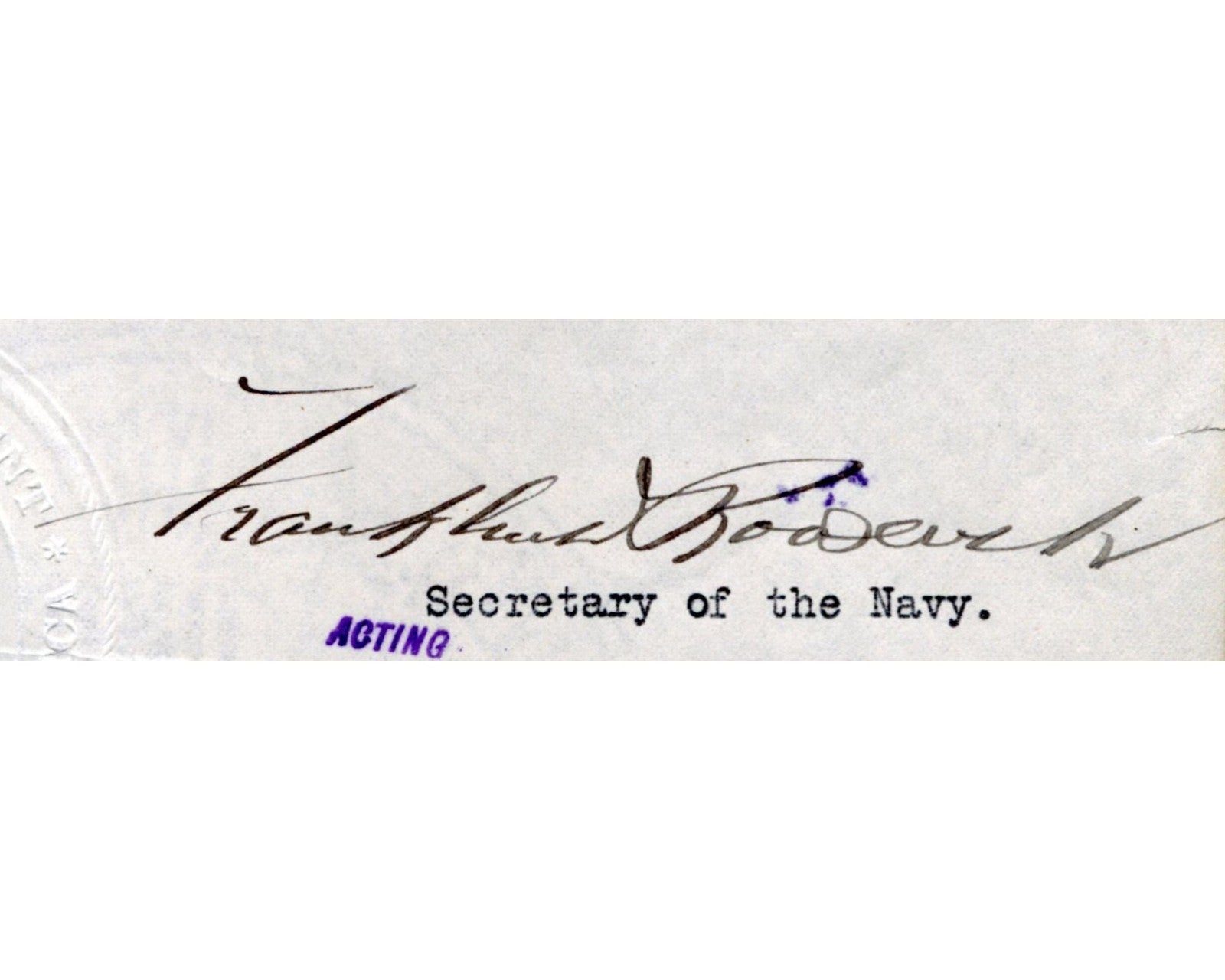 President Franklin D. Roosevelt Signed Letter Wartime (WWI) Promotion to Lt. PSA