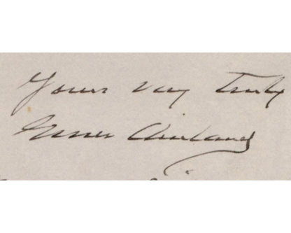 President Grover Cleveland Handwritten Signed Letter PSA Auto