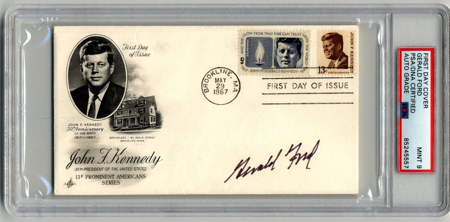 President Gerald Ford Signed JFK FDC PSA Mint 9, Warren Commision Related