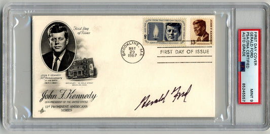 President Gerald Ford Signed JFK FDC PSA Mint 9, Warren Commision Related