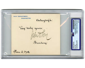 Sec. Of Navy John Davis Long Signed Cut, Mexican-American War Hero! PSA