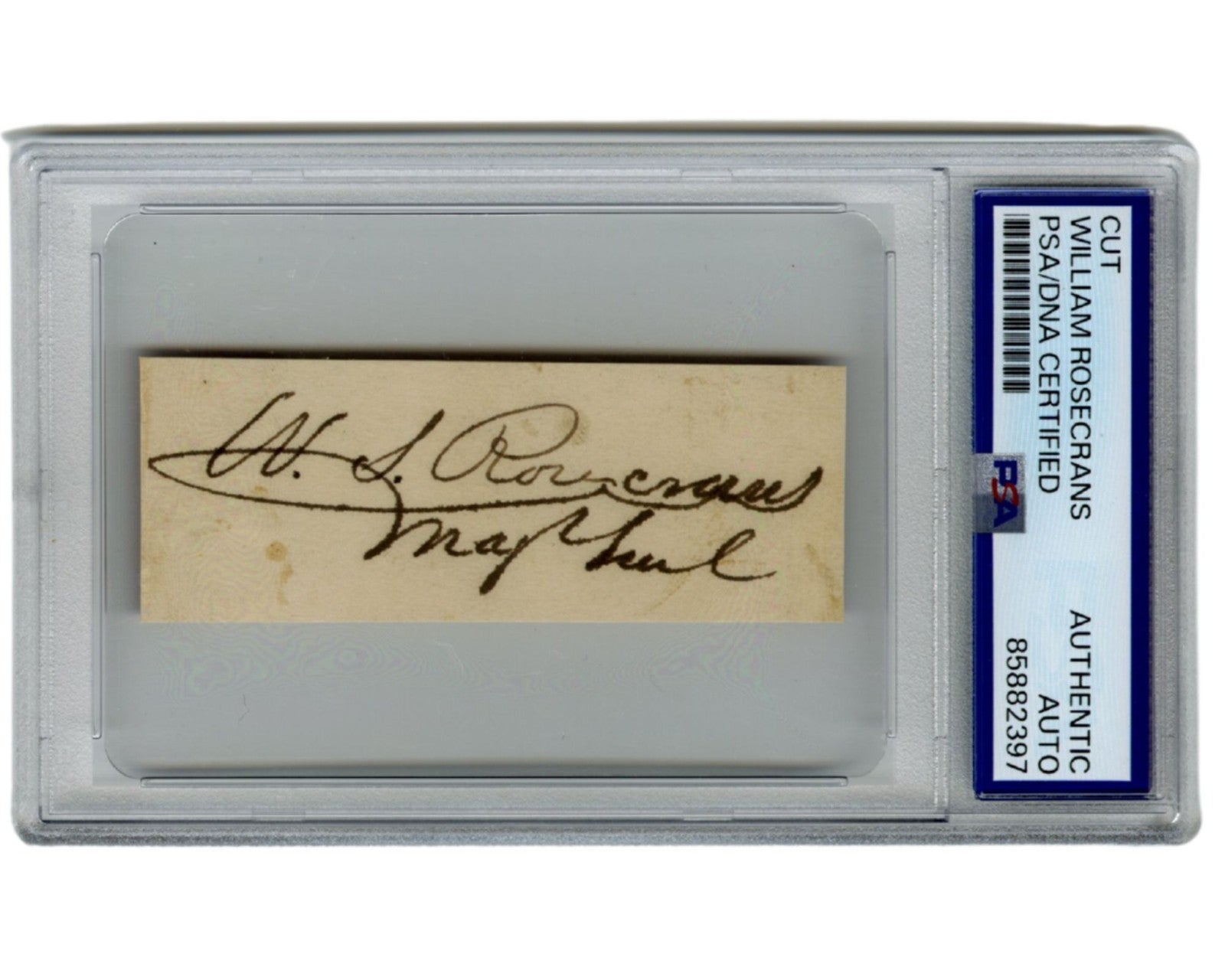 Civil War Union General William Rosecrans Signed Cut PSA Auto