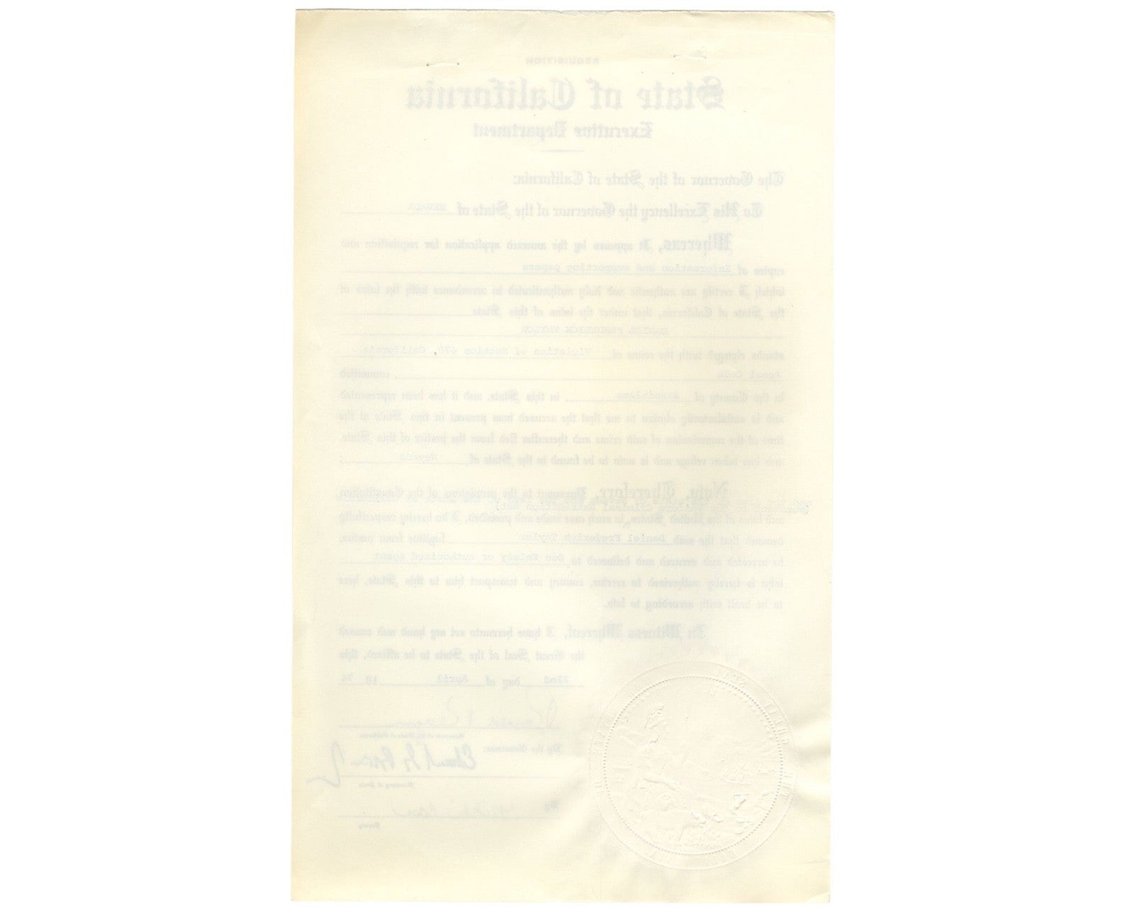 Ronald Reagan Signed Requisition Document as Governor for a Nevada Forger!