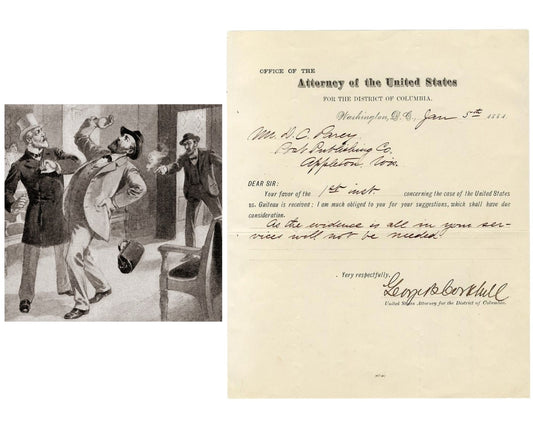 President Garfield Assassination: Signed Prosecution of Charles Guiteau Document