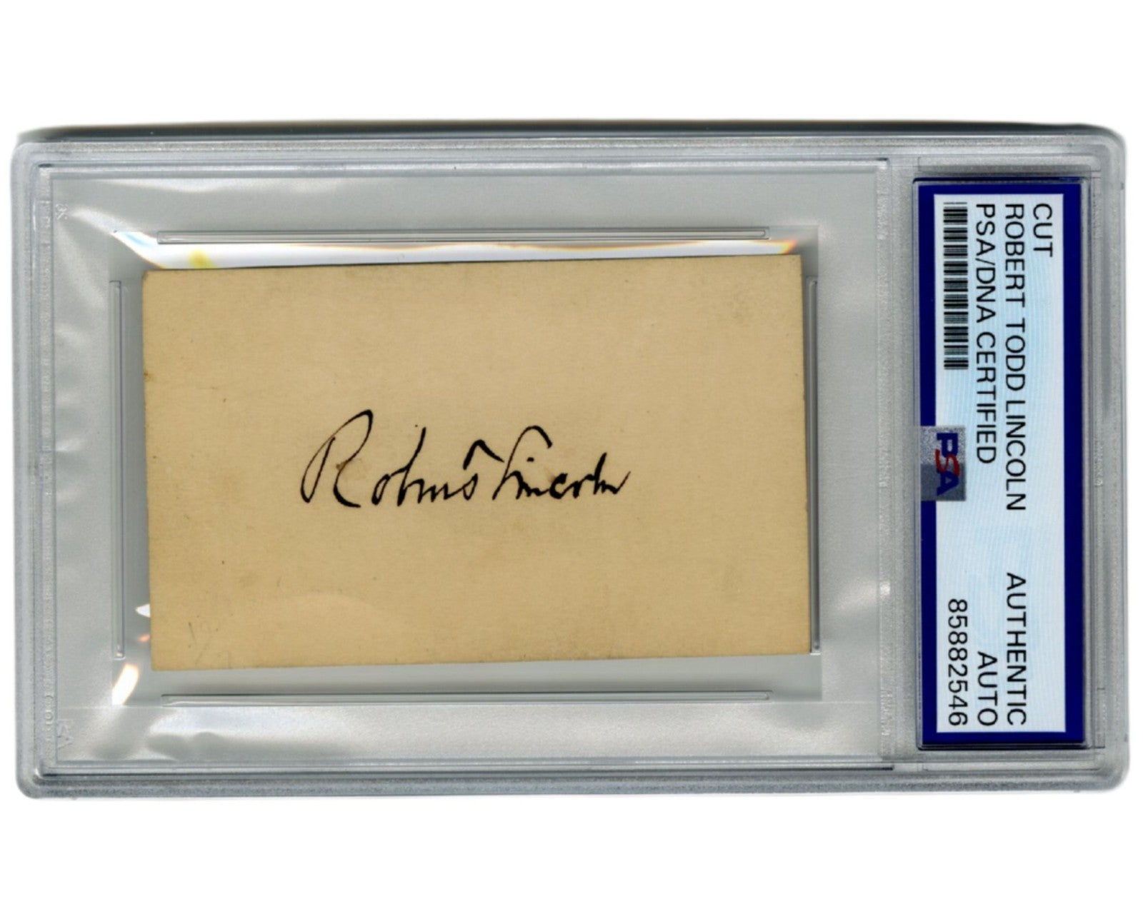 President Lincoln's Son Robert Todd Lincoln Gorgeous Cut Signature PSA Auto