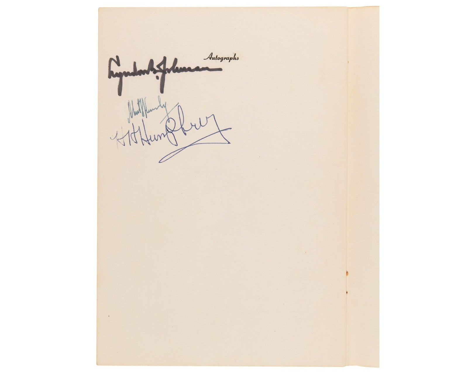 President Lyndon Johnson, Robert Kennedy, Humphrey Signed JFK BDay Dinner PSA 10