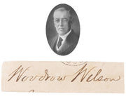 President WOODROW WILSON Signed Cut Autograph JSA - Very Nice Example!