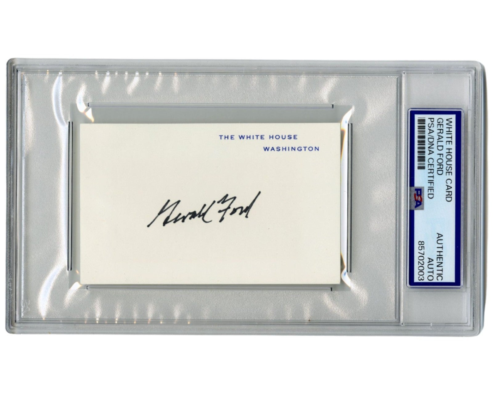 President Gerald Ford Signed White House Card - Extreme Rarity! PSA Auto