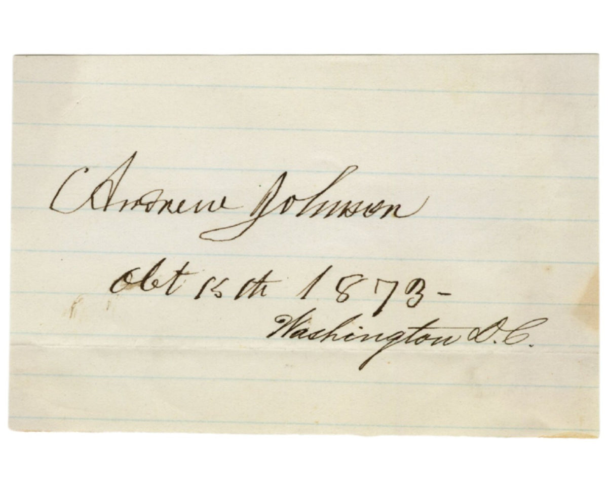 President Andrew Johnson Signature, Gorgeous Example! JSA Auto