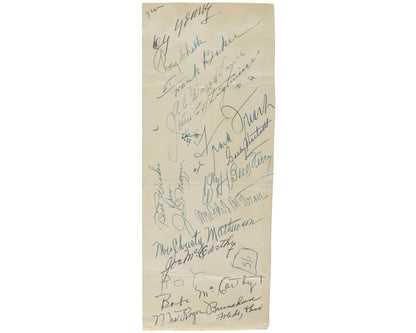 Cy Young Home Run Baker DiMaggio Frisch & More Signed Cut '55 HOF Induction JSA
