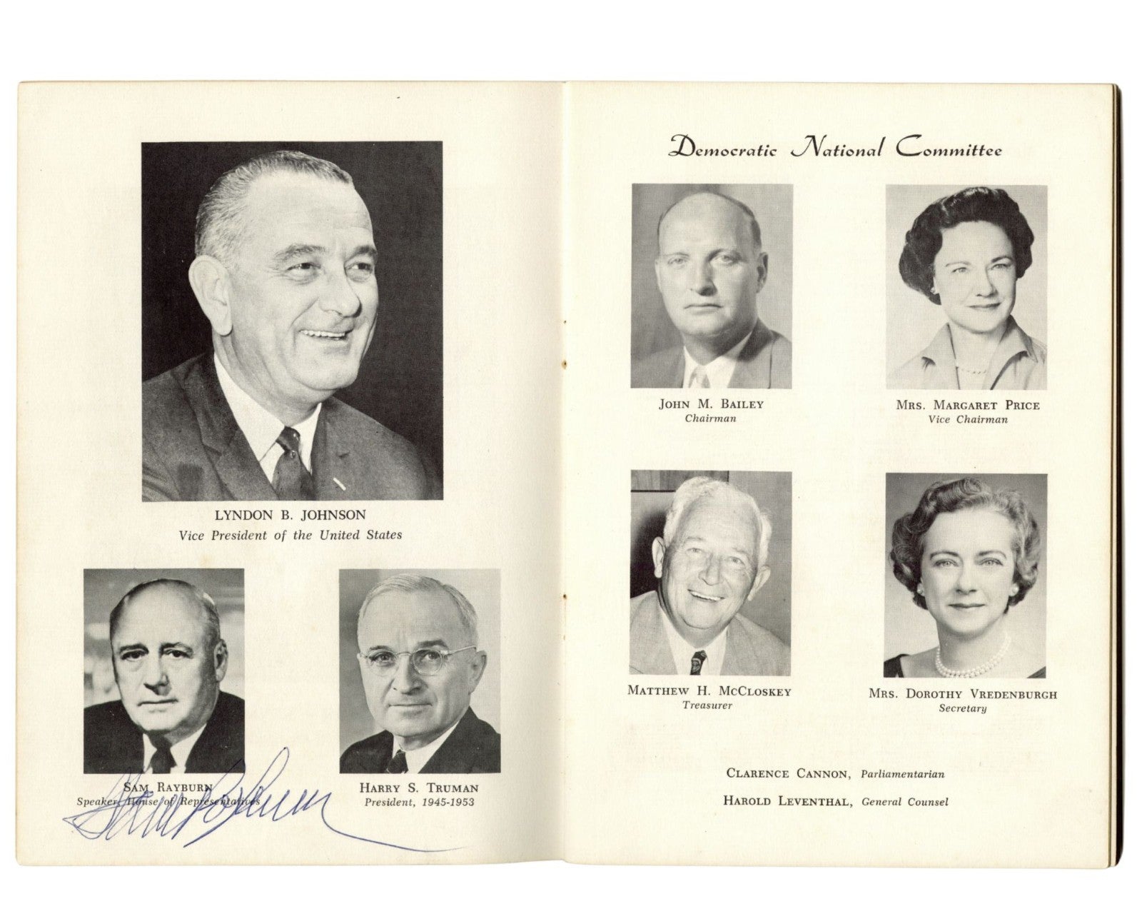 President Lyndon Johnson, Robert Kennedy, Humphrey Signed JFK BDay Dinner PSA 10