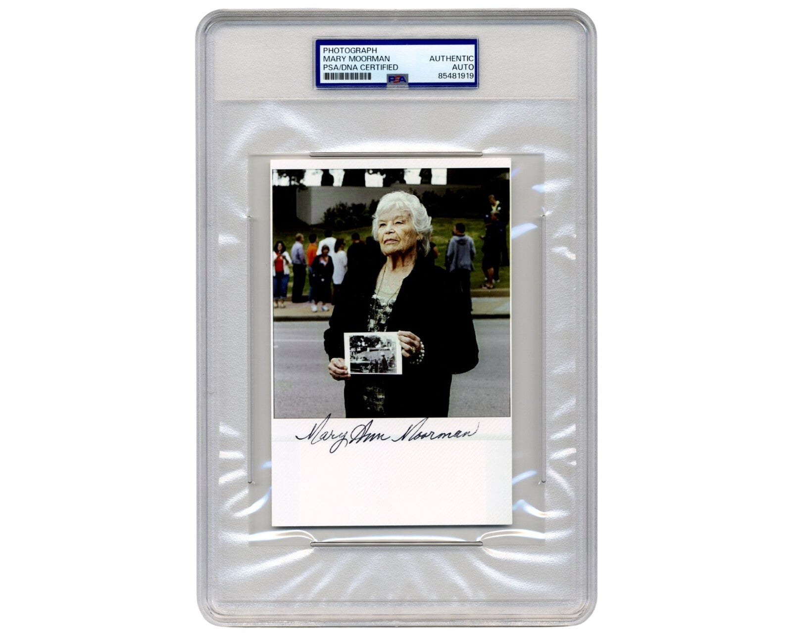 John F. Kennedy Assassination Witness Mary Ann Moorman 2x Signed Essay/Photo PSA