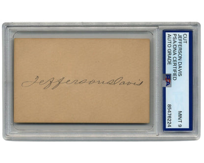 Confederate President JEFFERSON DAVIS Gorgeous Signed Cut PSA Mint 9