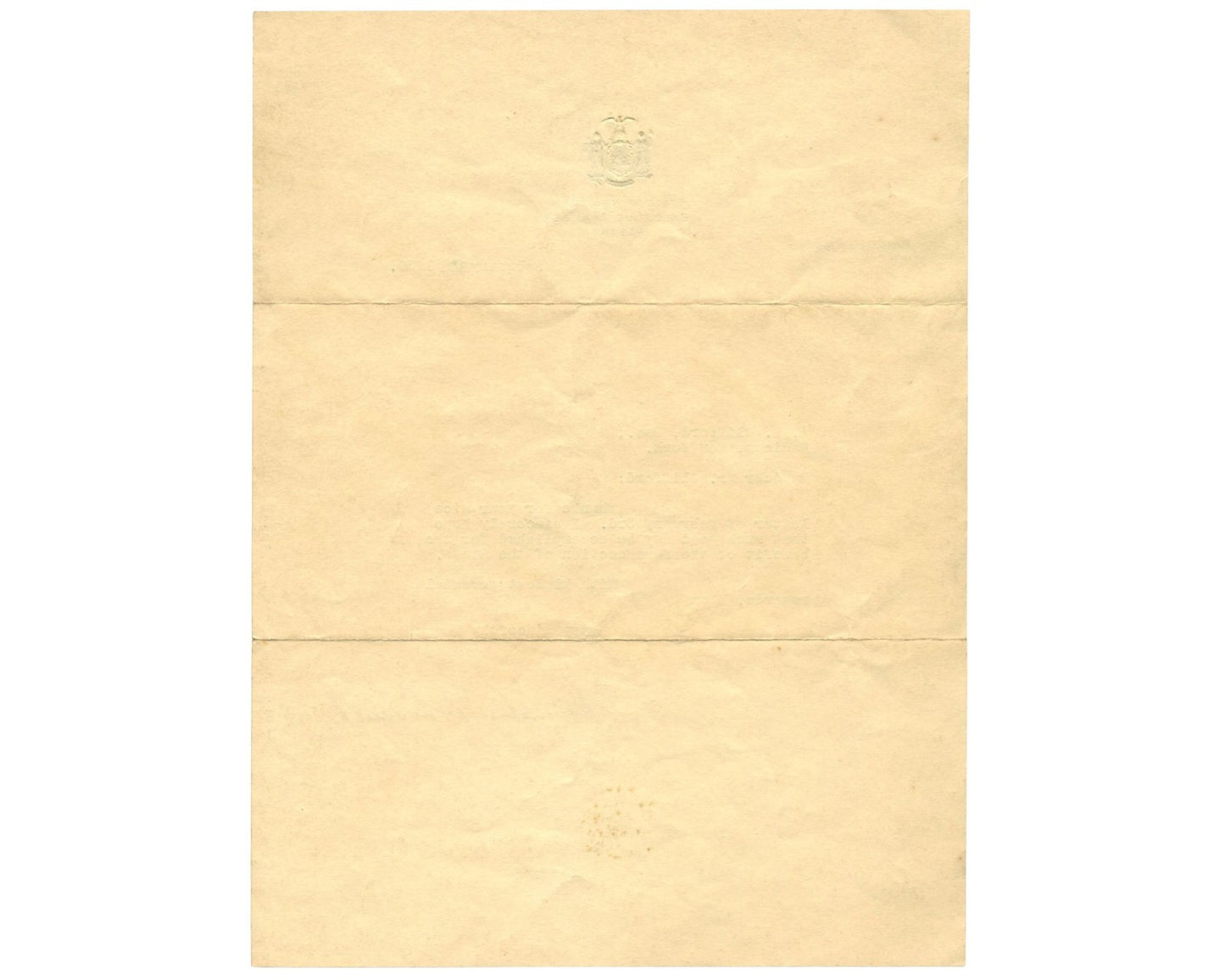 President Franklin D. Roosevelt Signed Letter as Governor of NY PSA Auto