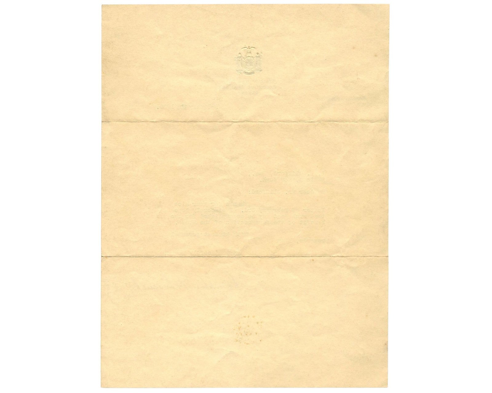 President Franklin D. Roosevelt Signed Letter as Governor of NY PSA Auto