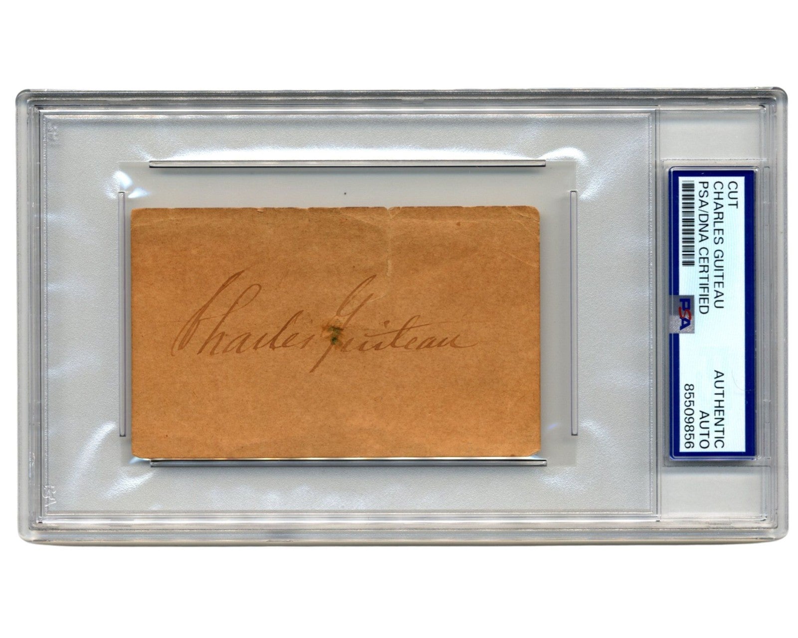 President Garfield's Assassin Charles Guiteau Signed Cut PSA Auto