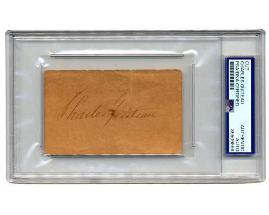 President Garfield's Assassin Charles Guiteau Signed Cut PSA Auto