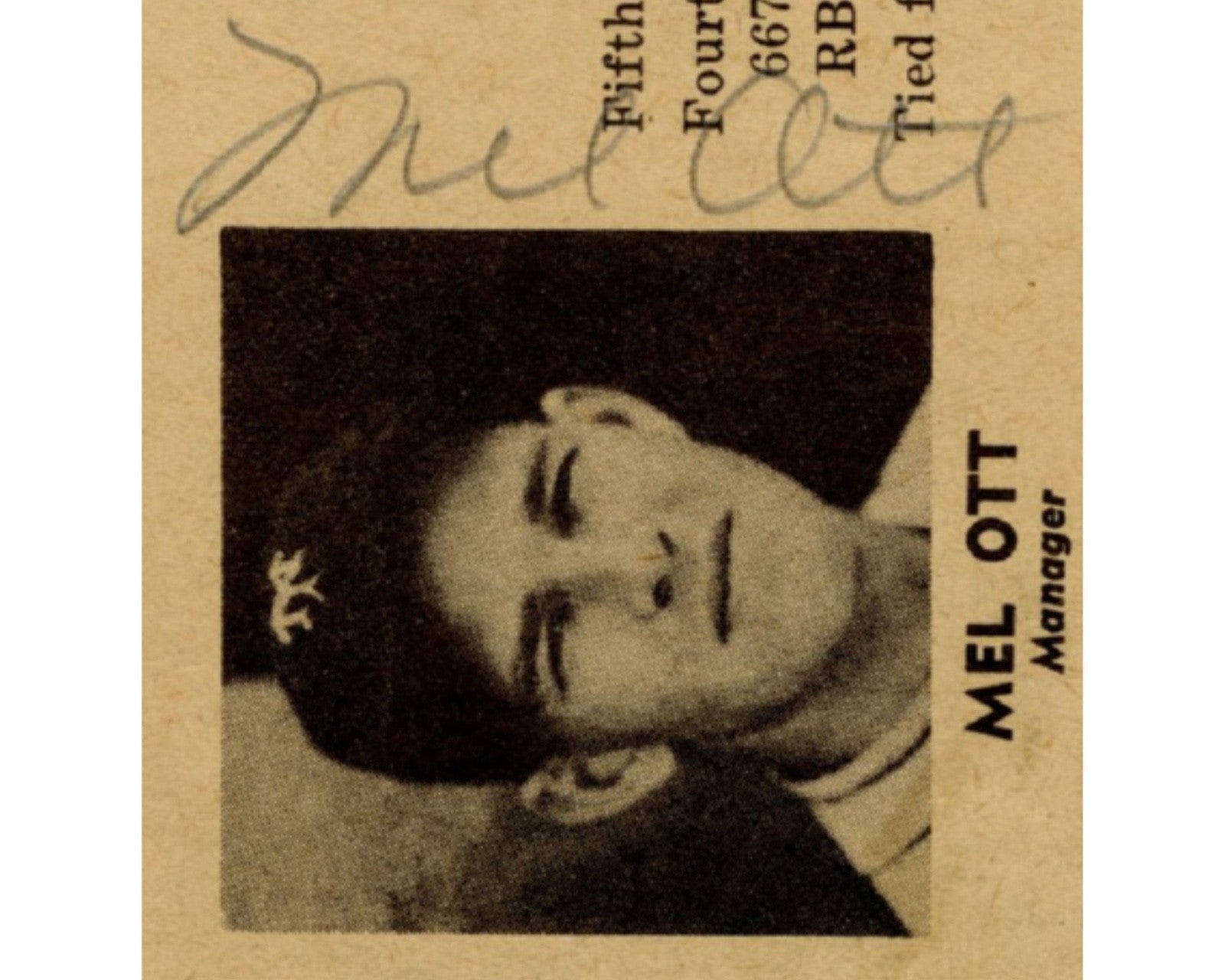 Mel Ott Signed 1942 New York Giants Page JSA LOA