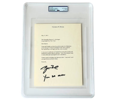 President George W. Bush Rare Signed Letter w/ "You Da Man" Inscription! PSA