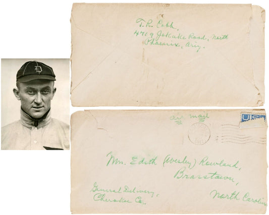 Ty Cobb Signed Envelope Addressed to North Carolina PSA & BAS (Beckett) Auto