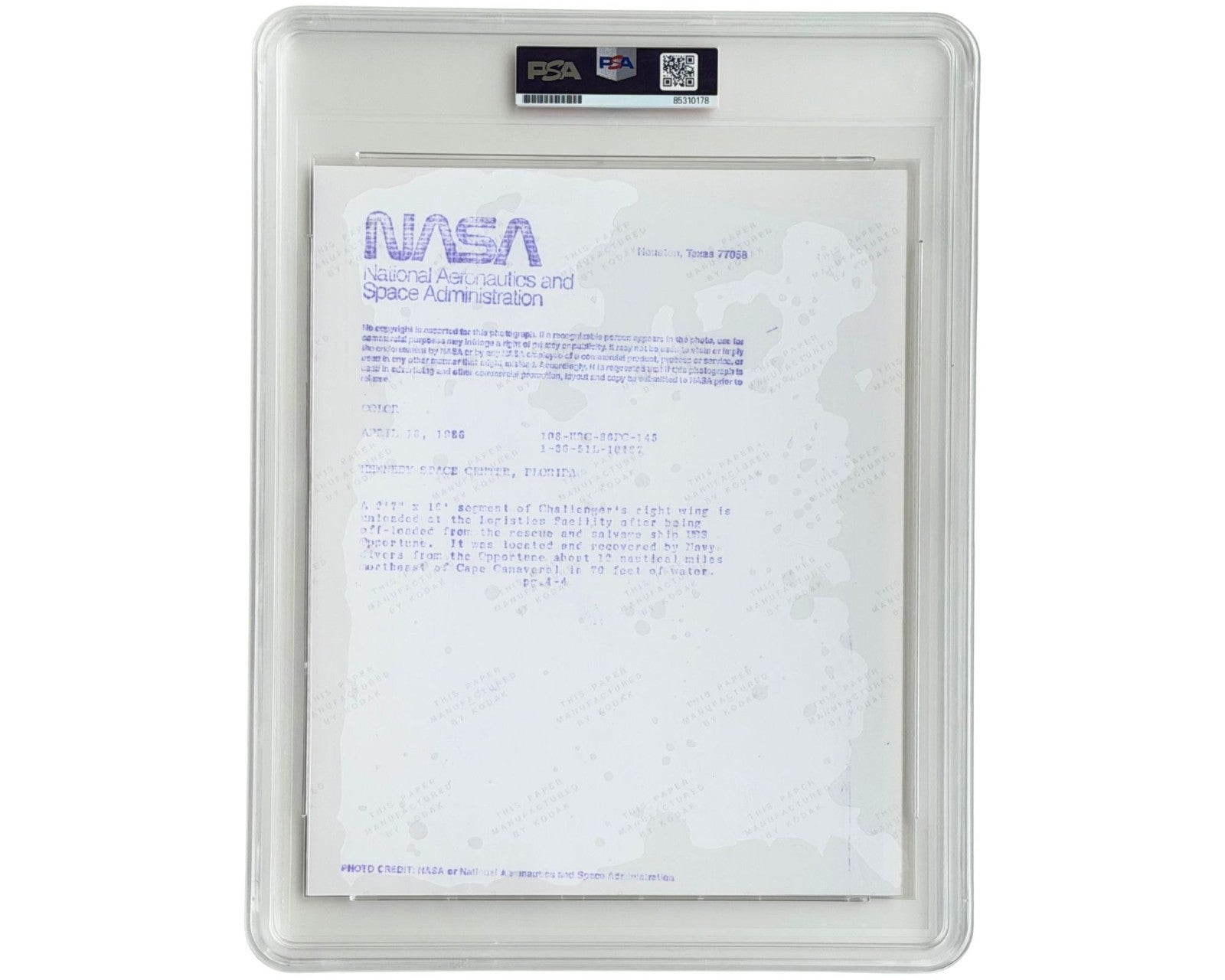 NASA Photo Vintage Type I Photograph 1st American Orbit John Glenn Friendship 7