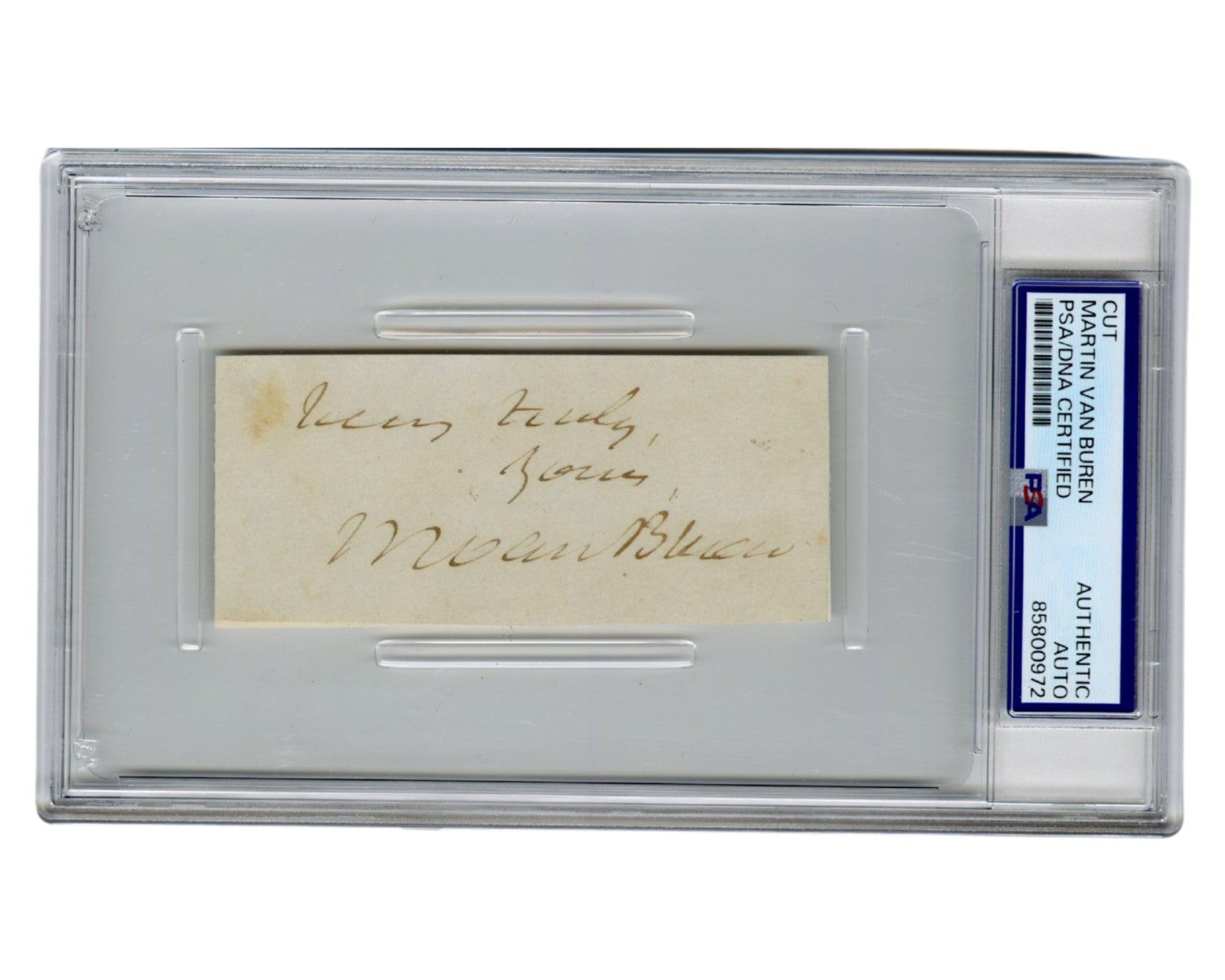 President Martin Van Buren Signed Cut PSA Auto