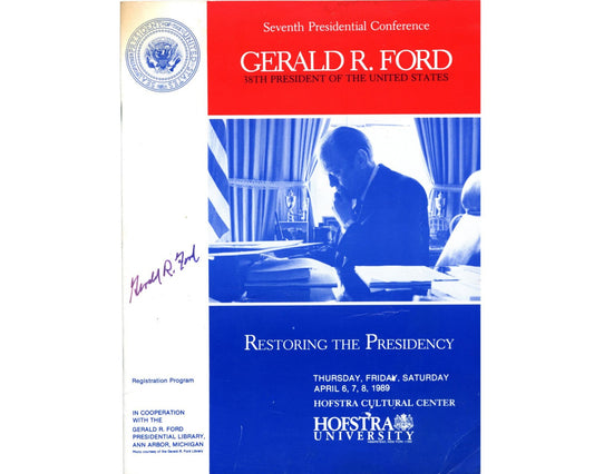 President Gerald Ford Signed Hofstra University Program PSA Gem Mint 10 Auto