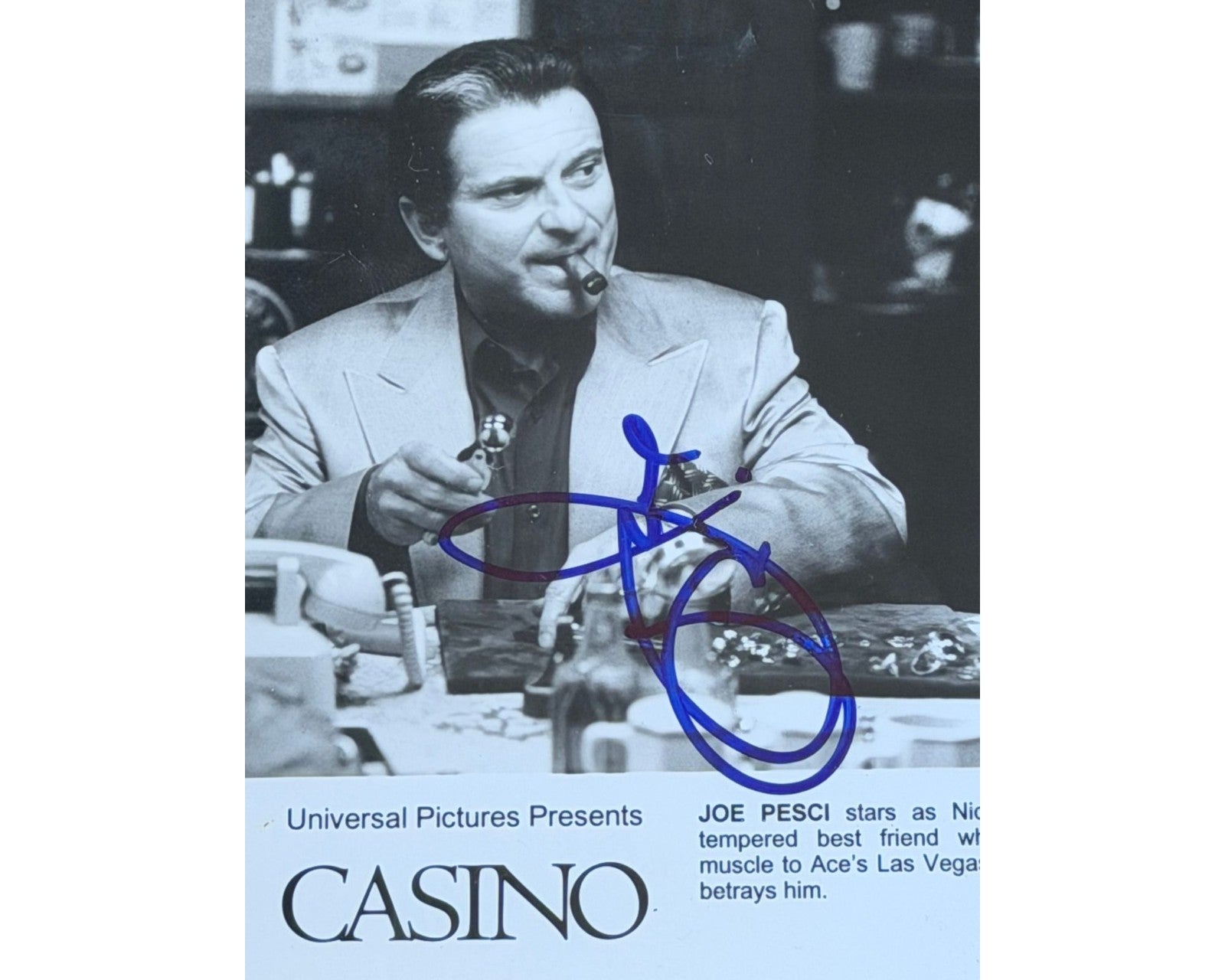 Iconic Actor Joe Pesci Signed Casino Promotional Photograph PSA Auto