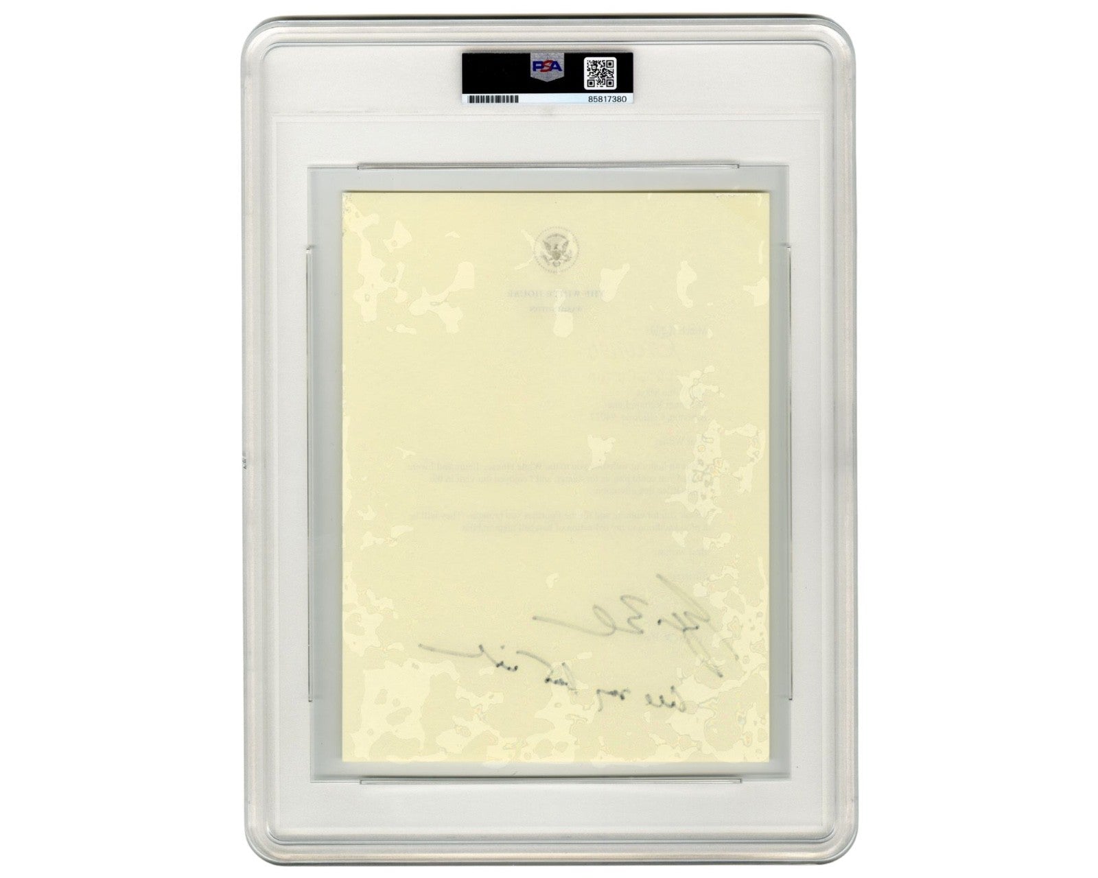 President George W. Bush Signed White House Letter to Willie Mays PSA Auto