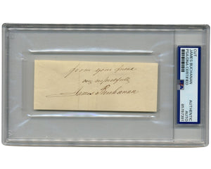 President James Buchanan Signed Cut Autograph PSA Auto - A Clean Example!