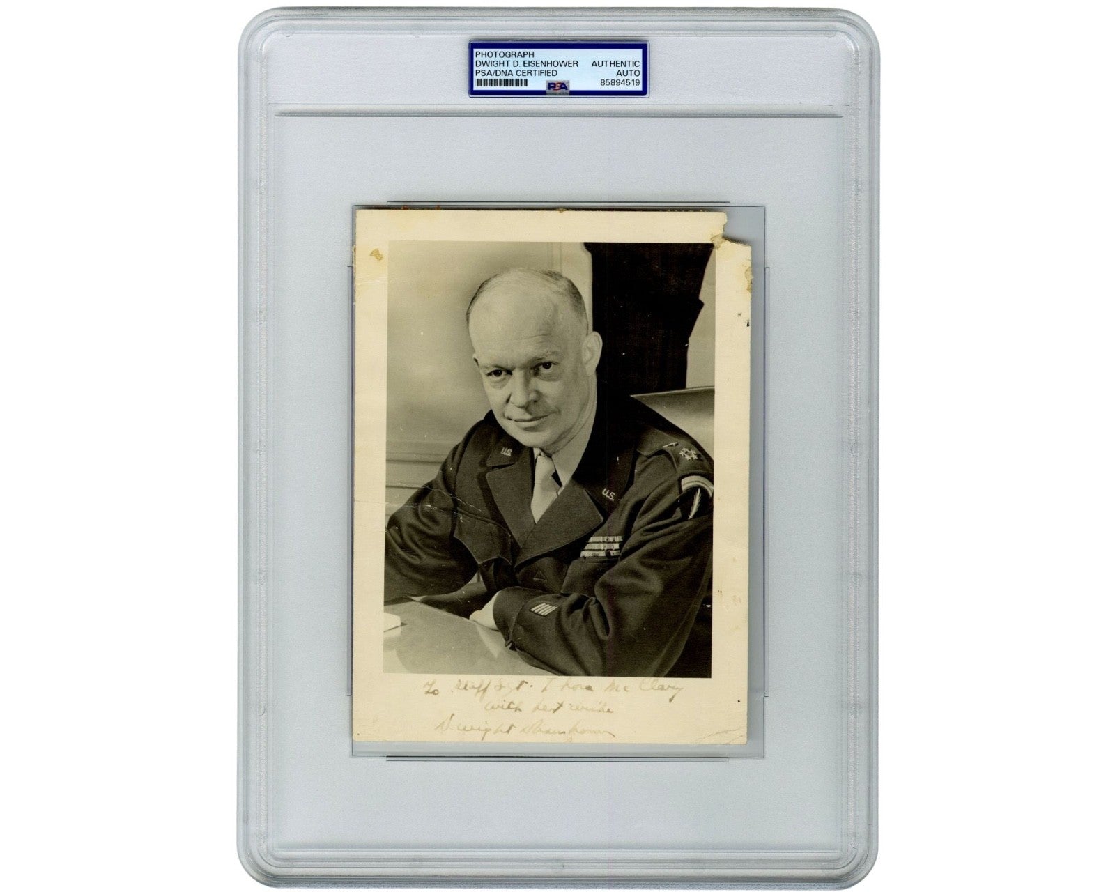 President Dwight Eisenhower Signed Photograph as General! PSA Auto