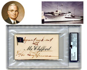 President Harry Truman Signed Presidential Yacht Card - A Rarity! PSA Auto