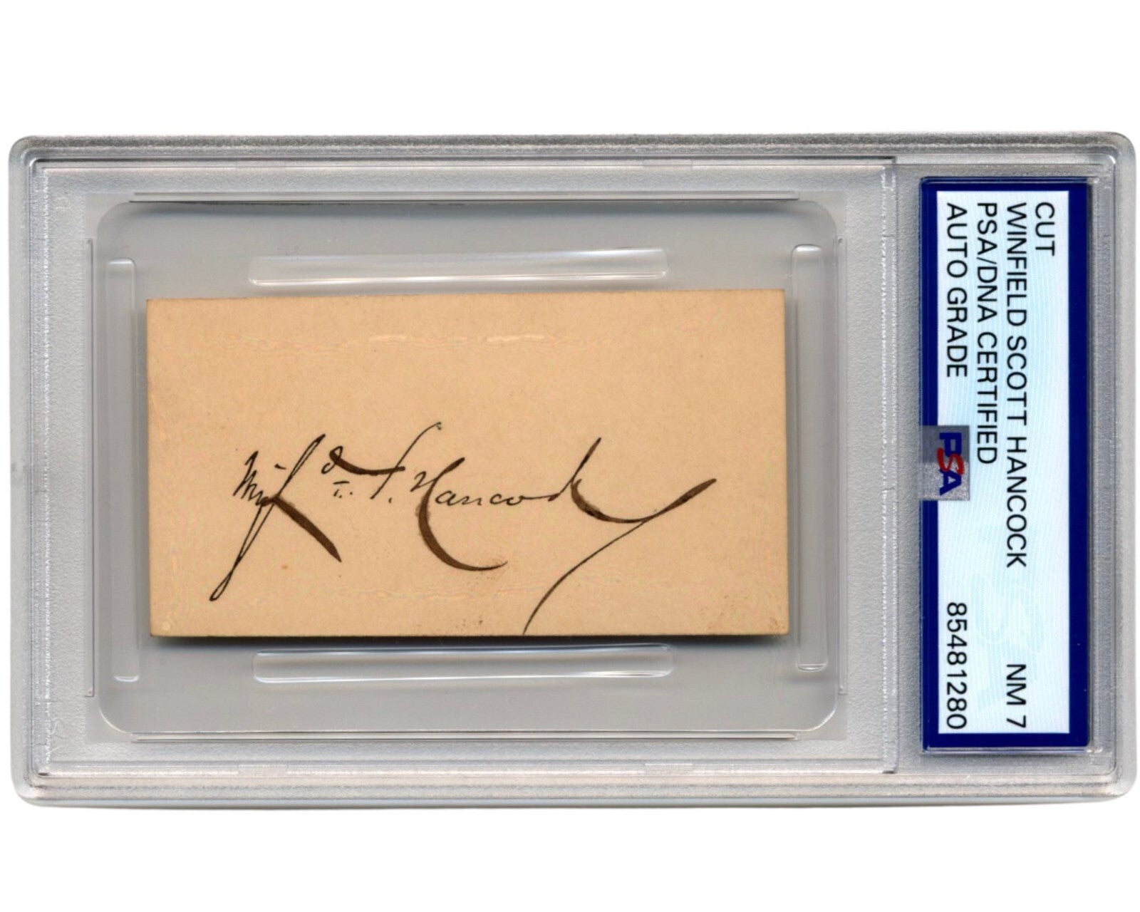 Union Civil War General Winfield Scott Hancock Signed Cut PSA - Potus Candidate