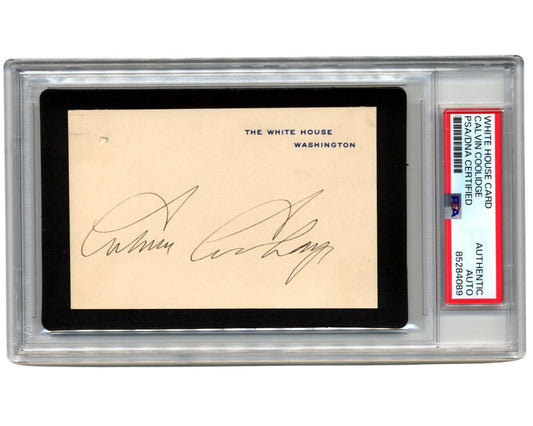 President Calvin Coolidge Signed White House Card PSA Auto