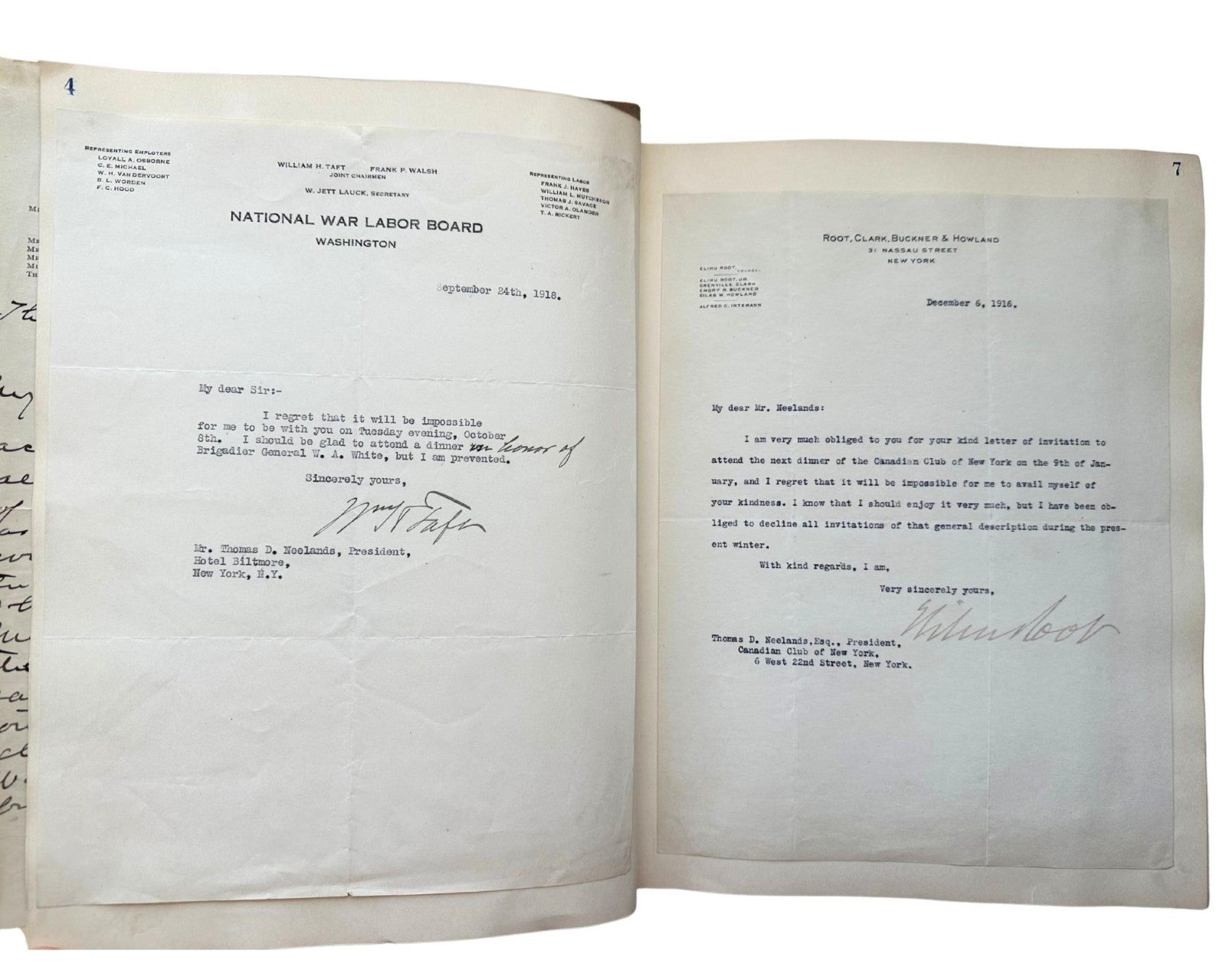 President T. Roosevelt Taft & 190+ Notables Signed Canadian Club Autograph Album