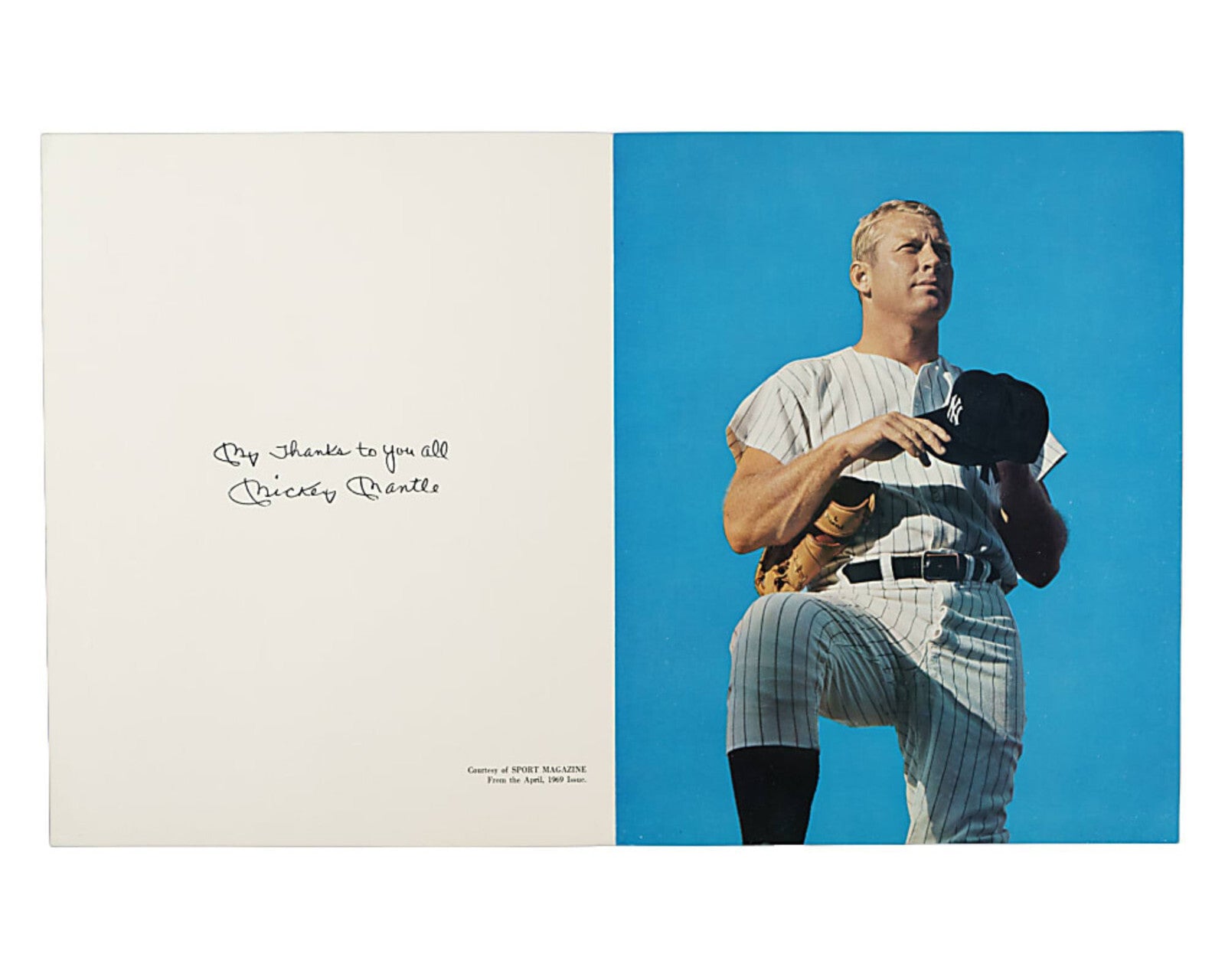 1969 Mickey Mantle Day Signed Program "A Day to Remember" – JSA LOA