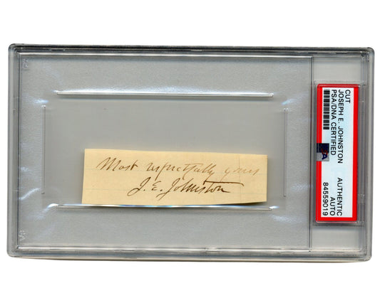 Civil War Confederate General Joseph E. Johnston Signed Cut Autograph PSA Auto