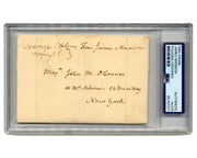 President James Madison Beautiful Free Frank to "Science of War" Writer PSA Auto