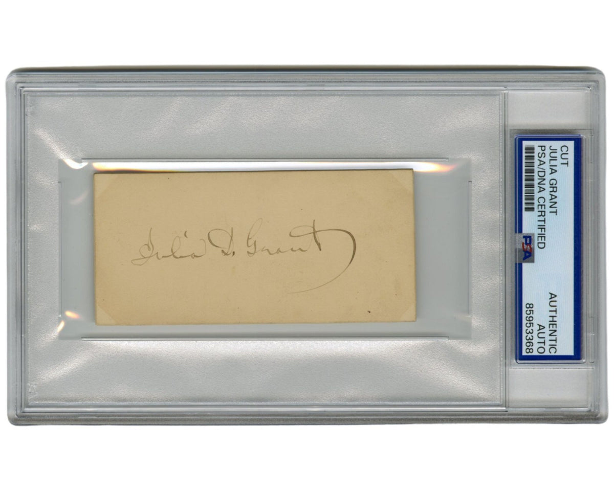 First Lady Julia D. Grant Signed Card PSA Auto, A Clean Example!