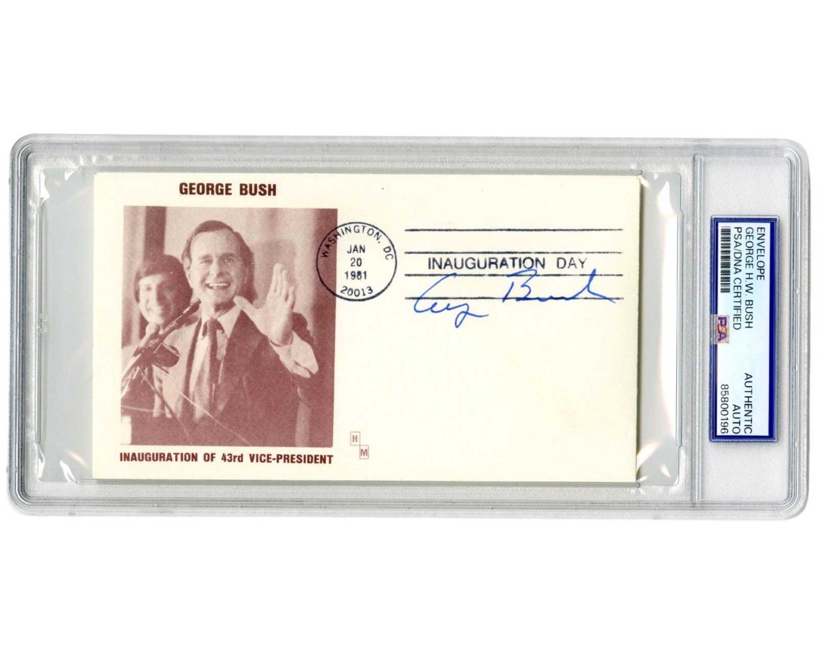 President George H. W. Bush RARE Inauguration Cover "Free Frank" PSA Auto