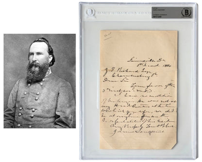 Rare Civil War Confederate General James Longstreet Signed Letter (ALS) BAS Auto