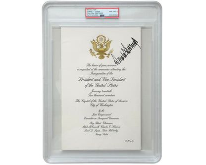 President Donald Trump Signed 2017 Inauguration Invitation PSA 8 - True Rarity!
