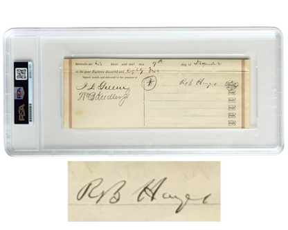 President Rutherford B. Hayes Twice Signed Deed Document w/ 40+ Words PSA Auto