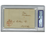 President Martin Van Buren Signed Free Frank To New Yorker! PSA Auto