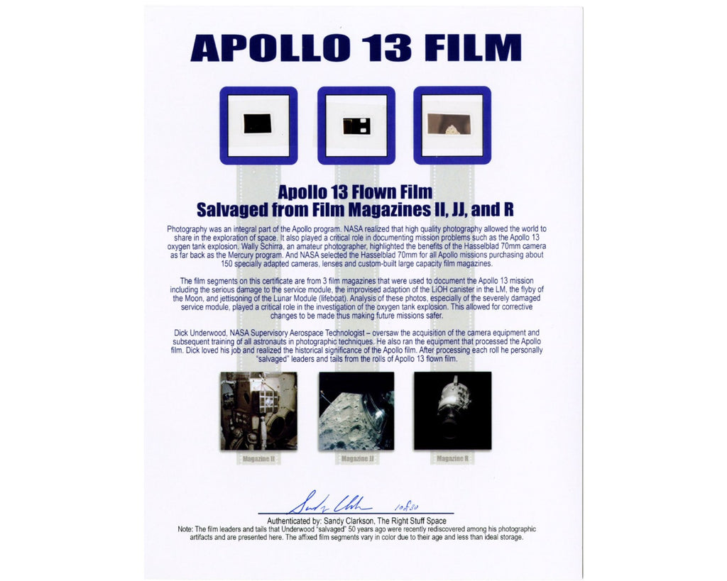 Original Pieces of Apollo 13 Flown Film, 3 Incredible Pieces!